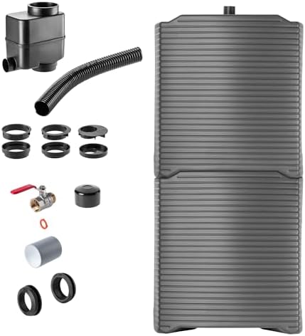 Collecteur D'Eau De Pluie KADAX 100 Mm - Voleur De Pluie Avec Valve - Compatible Tuyaux PVC/Métal - Gris
