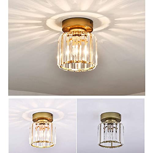 Luz de techo dorada con acabado de cristal de lujo para salones selectos 4