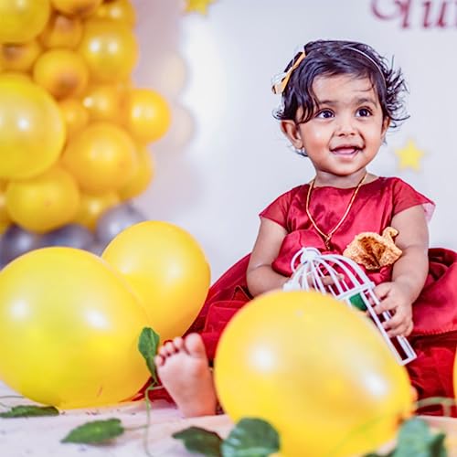 Image of 120 Pack Pearl Yellow Balloons, Bright 12 inch Royal Yellow Latex Party Balloons for Birthday Wedding Baby Shower Halloween.