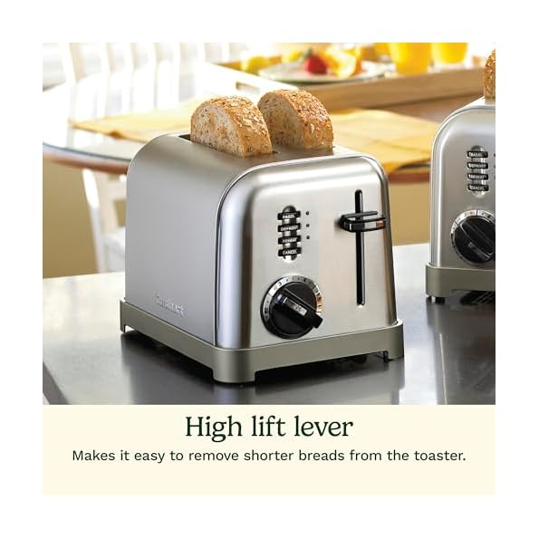 Cuisinart-CPT-160P1-Metal-Classic-2-Slice-Toaster-Brushed-Stainless-Steel-6-Shade-Settings-15-Wide-Slots-for-Bagels-Bread-DefrostReheat-Functions-Extra-Lift-Lever-Slide-Out-Crumb-Tray