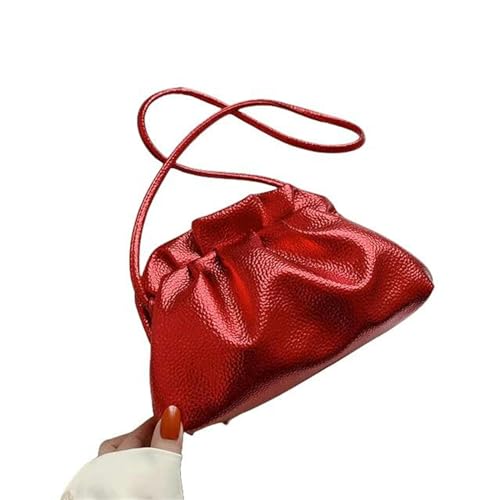 MiqiZWQ Bolsos Bandolera para Mujer Bolsa De La Nube para Mujeres Hobos Retro Cloud Crossbody Bag Small Phone Bag Clutch Clutch Bag Bag-Rojo