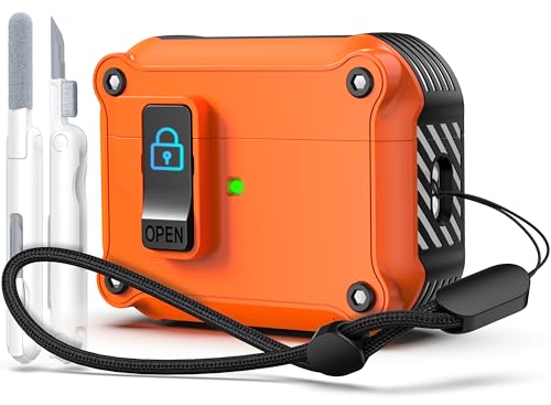 R-fun AirPods Pro ��2���� 2024/2023(USB-C)�A2022(Lightning�P�[�u��)�A��1���� 2019 �[�d�P�[�X [�����|�b�v�A�b�v�W�f�U�C��] �N���[�i�[�L�b�g�ƃX�g���b�v�t�� ���ϋv�ی�P�[�X �I�����W