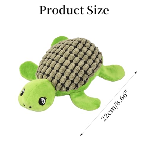 DecorDwell Plüschtier für Hunde, Quietschendes Hundespielzeug, Hundespielzeug mit Niedlich Plüsch Schildkröte Muster, Haustierspielzeug für Welpen Kleine, Mittelgroße Hunde, Robust und Langlebig