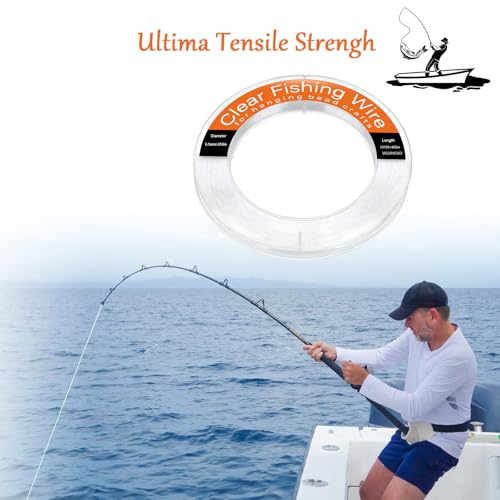 Image of Clear Fishing Line Wire 755 ft, Invisible Monofilament Fishing Line Wire, Nylon String for Hanging Balloons Garland Crafts Picture Decorations, Clear String Threads Cords WUINOID