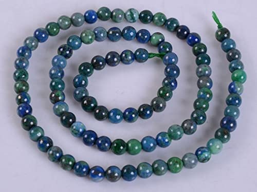Lapis chrysocolla round loose gemstone beads en fil de 15.5 pouces aux reflets uniques
