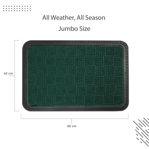 Image of Encasa XO Door Mat for Home Entrance, Polypropylene Floor Mat Green
