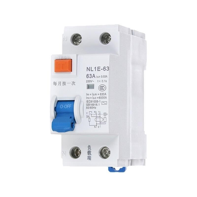 Disyuntor de fugas NL1E-63 1P+N interruptor diferencial 63A 30mA