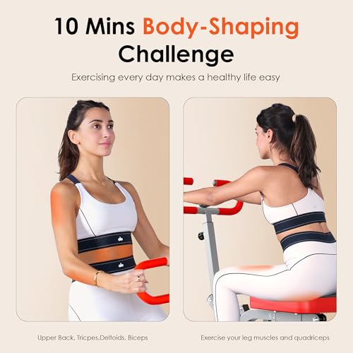 Image of SogesHome Squat Machines Rowing Machine for Home, Foldable & Full Body Exercise Workout Equipment with Adjustable Resistance Bands for Women, Row and Ride Squat Machine for Glutes and Abs, 330 LBS
