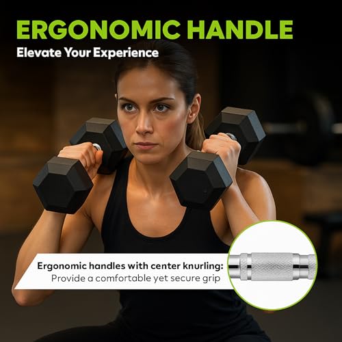 Image of Dumbbell Set 7.5kg (Premium) | Dumbbell with Gym Gloves and Hand Gripper, 15kg Pair (7.5kg x 2pcs) | Rubber Coated Hex Dumbells for Home Gym | Gym Equipment for Home Workout