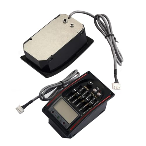 YARNOW アコースティックギター用バンドプリアンプチューナー内蔵マイク付ピエゾピックアップ音量 プレゼンス 高音 中音 低音可能初心者