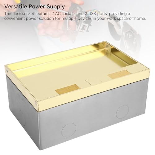 Boîtier de sol encastrable double prise 16A et USB pour commerce