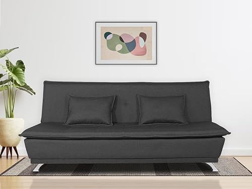 Image of Adorn India Arden 4 Seater Sofa Cum Bed 4 x 6 (Dark Grey) (3 Year Warranty)