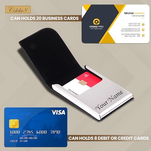 Image of Celebr8 Personalized Card Holder for Men | Credit, Debit, ATM & Visiting Card Holder | Corporate Gift for Office | Birthday Gift for Boyfriend | Wedding Gift for Husband | Gift for Friends
