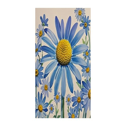 Cortina para puerta divisora contra miradas con estampado azul 2