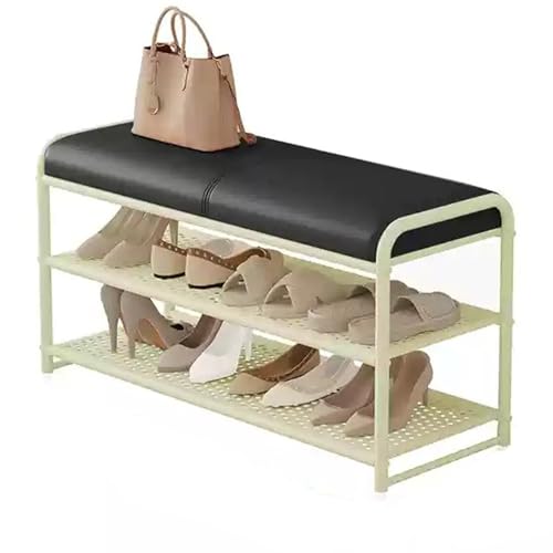 Organisateur de chaussures élégant et fonctionnel avec assise pour optimiser les petits espaces