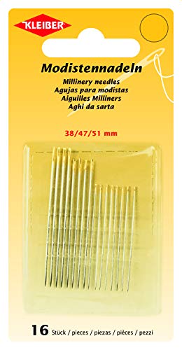 Kleiber 69908 Modistennadeln, Stahl, Silber, Länge: 38, 47, 51 Mm