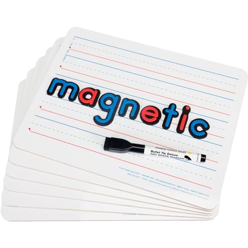 Really Good Stuff Magnetic Dry Erase Boards and Foam Letter Tiles - 6 Student Pack