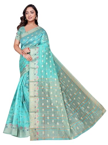 Image of Sarees for Women Wear Organza Silk Banarasi Sari Kanjivaram Soft Pure Paithani Wedding Original Kanchipuram Pattu Sadi with Blouse Piece 2026 (Gulab)