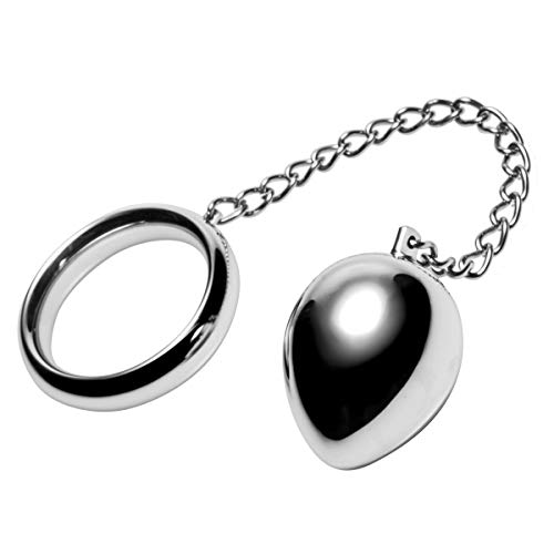 Anillo de acero inoxidable y tapón anal estimulador de metal liso