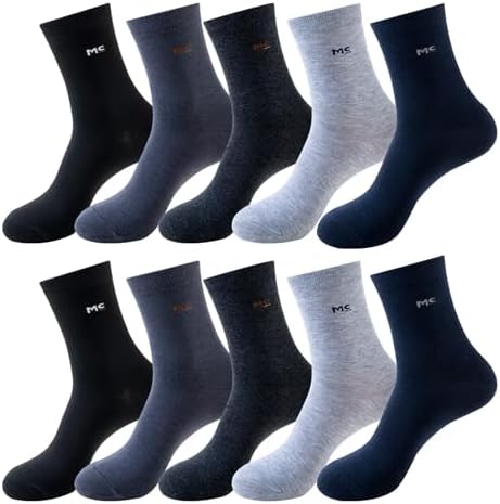 10 pares de calcetines de vestir para hombre, suaves y transpirab...