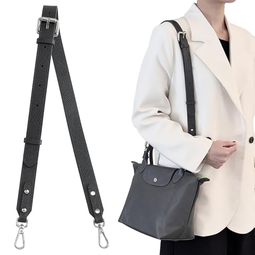 Image of Bag Leather Strap Replacement Crossbody Adjustable Shoulder Straps for SMALL Pouch, No Damage Conversion Kits Accessories(SMALL-Granite Grey-S)