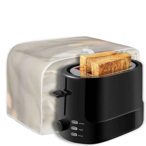 Salabomia Butterfly Toaster Dust Cover 4 Slice, Anti-Sputtering Toaster Covers, Washable Decorative Bread Toaster Cover, Dust Fingerprint Protection For Toasters Bread Maker, Off White And Blue #TOP6