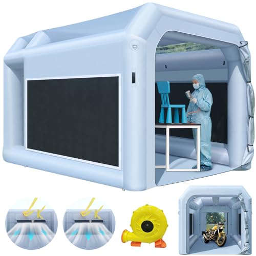 OZIS Inflatable Paint Booth 13X10X8Ft Upgrade Larger Filter System with 750W Blower, Inflatable Paint Spray Booth Larger Space No Tool Room, Portable Airbrush Painting Tent Workstation
