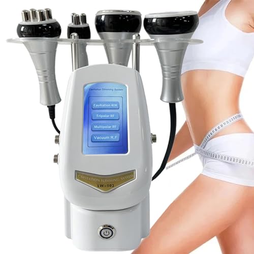 4-in-1 Cavitation Vacuum RF Machine with 40K Beauty Head & Red LED Light – Body Tripolar RF Head for Spa and Home Facial Treatments