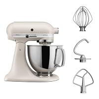 KitchenAid Küchenmaschine - Artisan - Kippbarem Food Processor - Teigknetmaschine mit 3 Zubehör und Schüssel aus Edelstahl - 4.8 L - Milchshake 5KSM125EMH – Ansicht 4