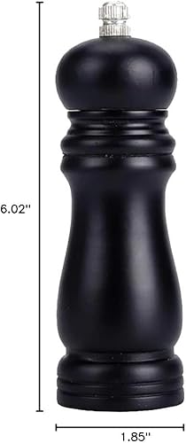 Miniatura 6 de Molinillo de pimienta de madera, coctelera de sal de madera, molinillo de sal y pimienta, molinillo de grosor profesional manual para especias para