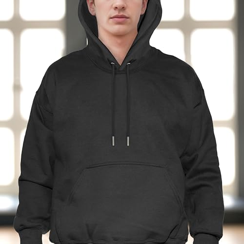 Elegant Comfort Cotton Hoodie, Ultra Soft Breathable Casual Midweight Hooded Pullover Sweatshirt for Men2