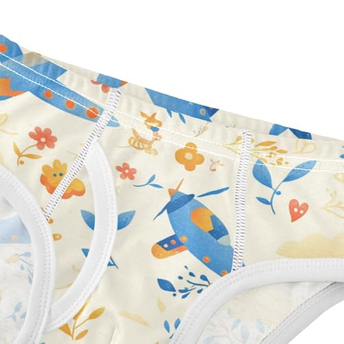 Kids Pattern Airplanes Colorful White Toddler Boys' Soft Briefs Cute Children Panties4
