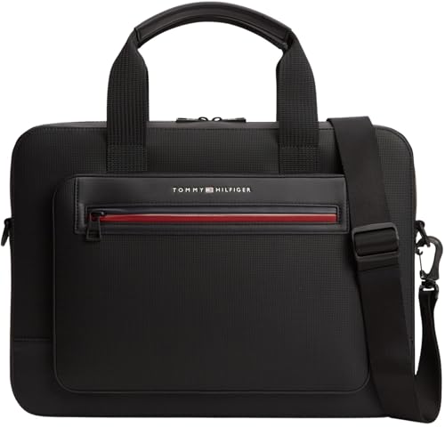 Tommy Hilfiger Th Foundation AM0AM14158   Bolsa para computadora para hombre, color negro (negro), talla única