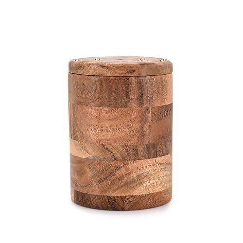 Indus Lifespace Acacia Wood Storage Jar – 6-Inch Handmade Wooden Kitchen Canister with Lid for Sugar, Tea, Coffee, Spices (4.5" X 4.5" X 6") - Cosy Home Interiors Indus Lifespace Acacia Wood Storage Jar – 6-Inch Handmade Wooden Kitchen Canister with Lid for Sugar, Tea, Coffee, Spices (4.5" X 4.5" X 6") - Image 2