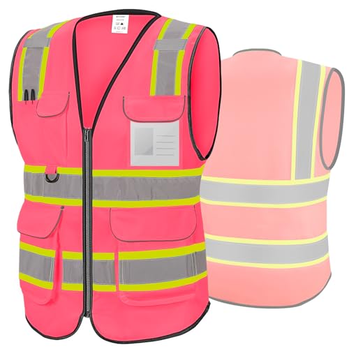 Image of TICONN Reflective Safety Vest High Visibility Class II Mesh Vest for Women & Men Meets ANSI Standards