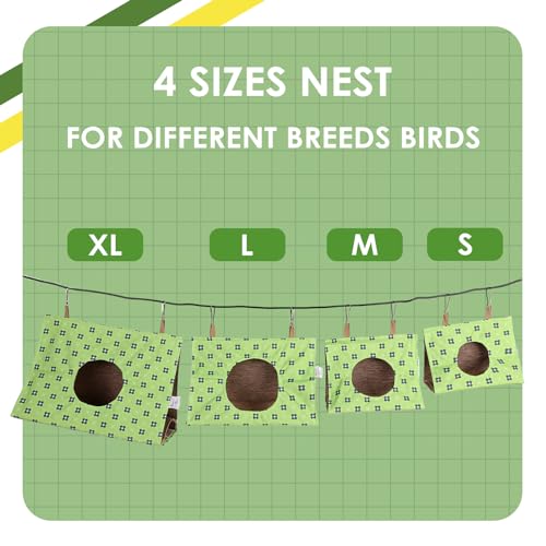Image of KAMA BRIDAL Bird Nest Hanging Hammock Summer House Cage Tent for Small Pets Parrot Parakeet Myna Pigeon Parakeet Lovebird Nest Perch Stand Swing