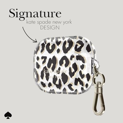 Image of kate spade new york AirPods Pro Protective Case with Keychain Ring - City Leopard, Compatible with AirPods Pro 2nd / 1st Generation