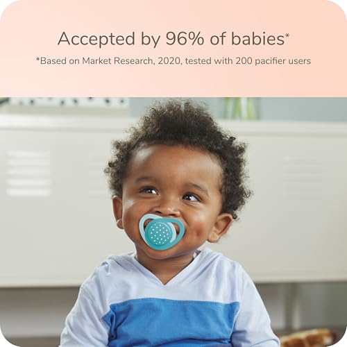 Image of NUK Glow-in-the-Dark Orthodontic Pacifier with Heart-Shaped Shield, BPA-Free, fits 6-18 Months, 4-Pack