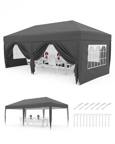 Acekool Carpeta Plegable De 3 x 6 m - Impermeable y Estable - Altura Ajustable, Protección UV 50+ - Tejido Oxford 420D, Estructura De Acero - Fácil De Montar, Ideal para El Jardín y Las Fiestas