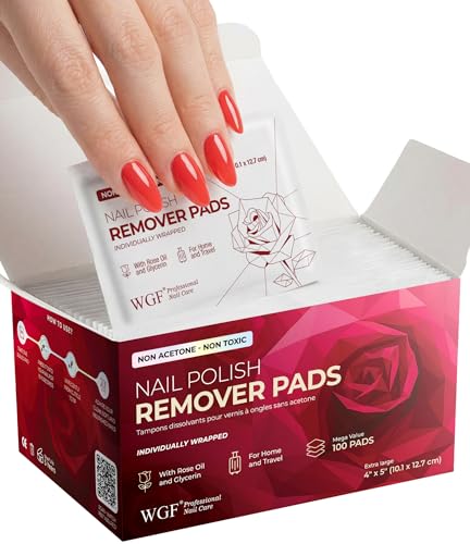 Nail Polish Remover Pads - 100 Pack Bulk Set -