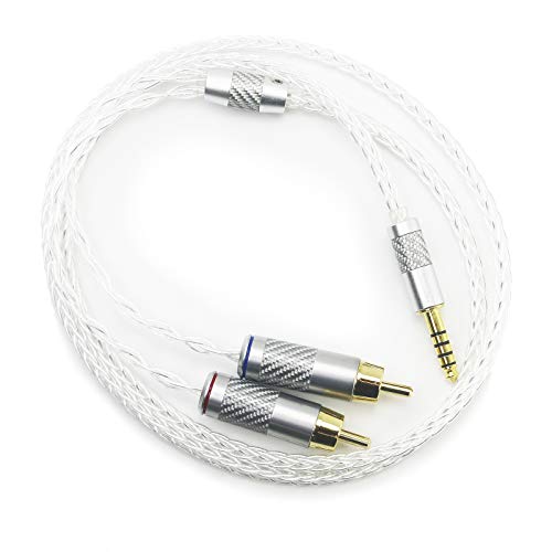HansnBy Cable adaptador simétrico de 4,4 mm a 2 RCA macho a 2 RCA macho cable adaptador de audio compatible con Sony WM1A / 1Z PHA-2A reproductor de audio digital Cover
