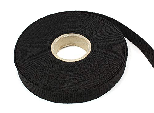 HEAVYTOOL Cinta de 20 mm de Ancho, 1,6 mm de Espesor de Polipropileno PP Negro | Resistencia al...