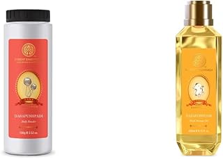 Forest Essentials Dasapushpadi Baby Body Powder, 63.4 oz & Forest Essentials Dasapushpadi Baby Head Massage Oil, 6.67 Fl Oz
