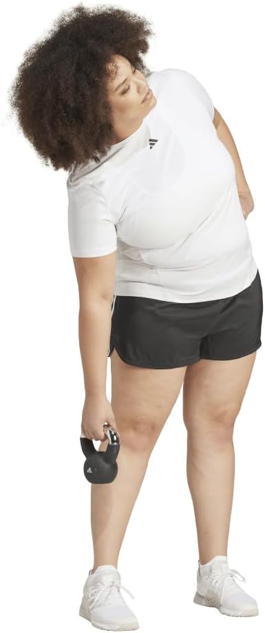 adidas Womens Pacer Training 3-Stripes Woven High-Rise Shorts - Image 5