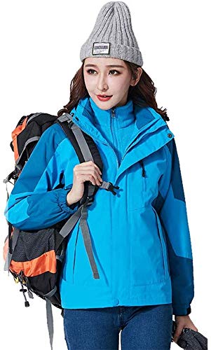 Veste de ski imperméable femme MU manteau d'hiver chaud bleu taille XL