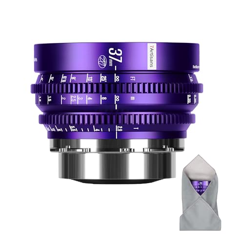 Objetivo de Cine Profesional 7artisans 37 mm T2.9 Floral Bloom Art Series, con Bokeh Explosivo, fotograma Completo, Enfoque Manual y Montura PL, para fotografía y Cine creativos, Morado.