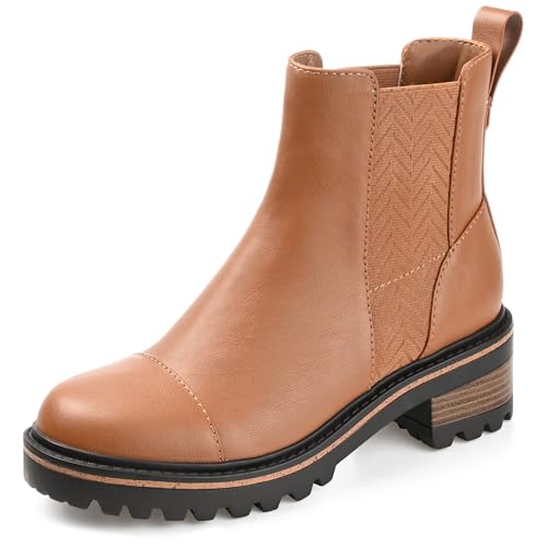 Journee Collection Womens MIRETTE Block Heel Leather Motorcycle Boots