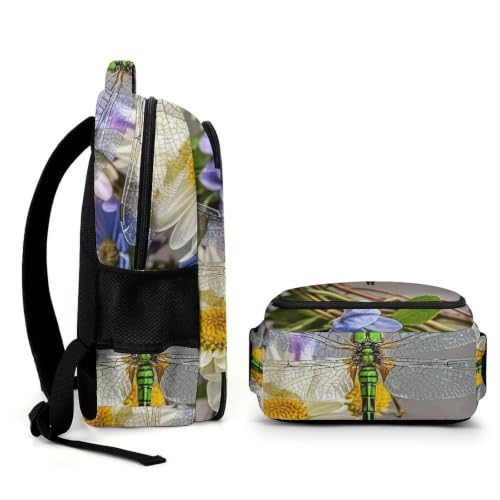 Mochila de viaje con compartimento para portátil y estampado de libélula resistente 7
