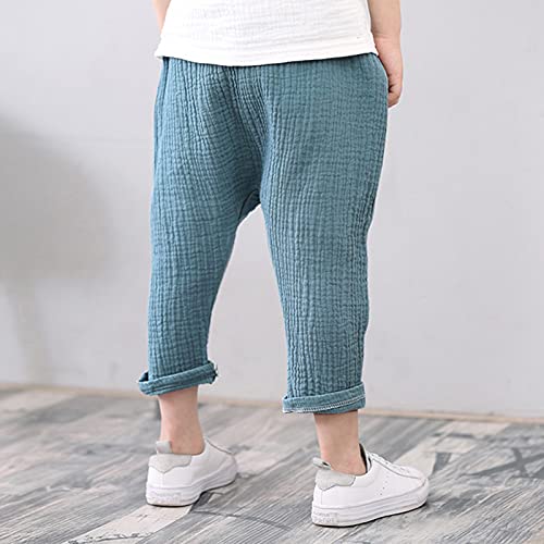 Moonker Cotton Pleated Pants for Toddler Kids Boys Solid Color Elastic Waist Comfy Casual Trousers Cute Womens3