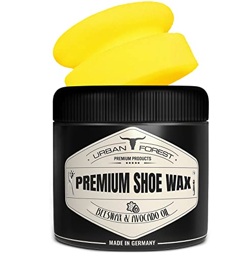 SPARSET Schuhcreme Schuhwachs 250ml farblos mit Bienenwachs mit Schwamm | Lederpflege für Schuhe | Schuhpflege & Schuhreinigung | Schuhe pflegen mit Premium Shoe Wax von URBAN FOREST Cover